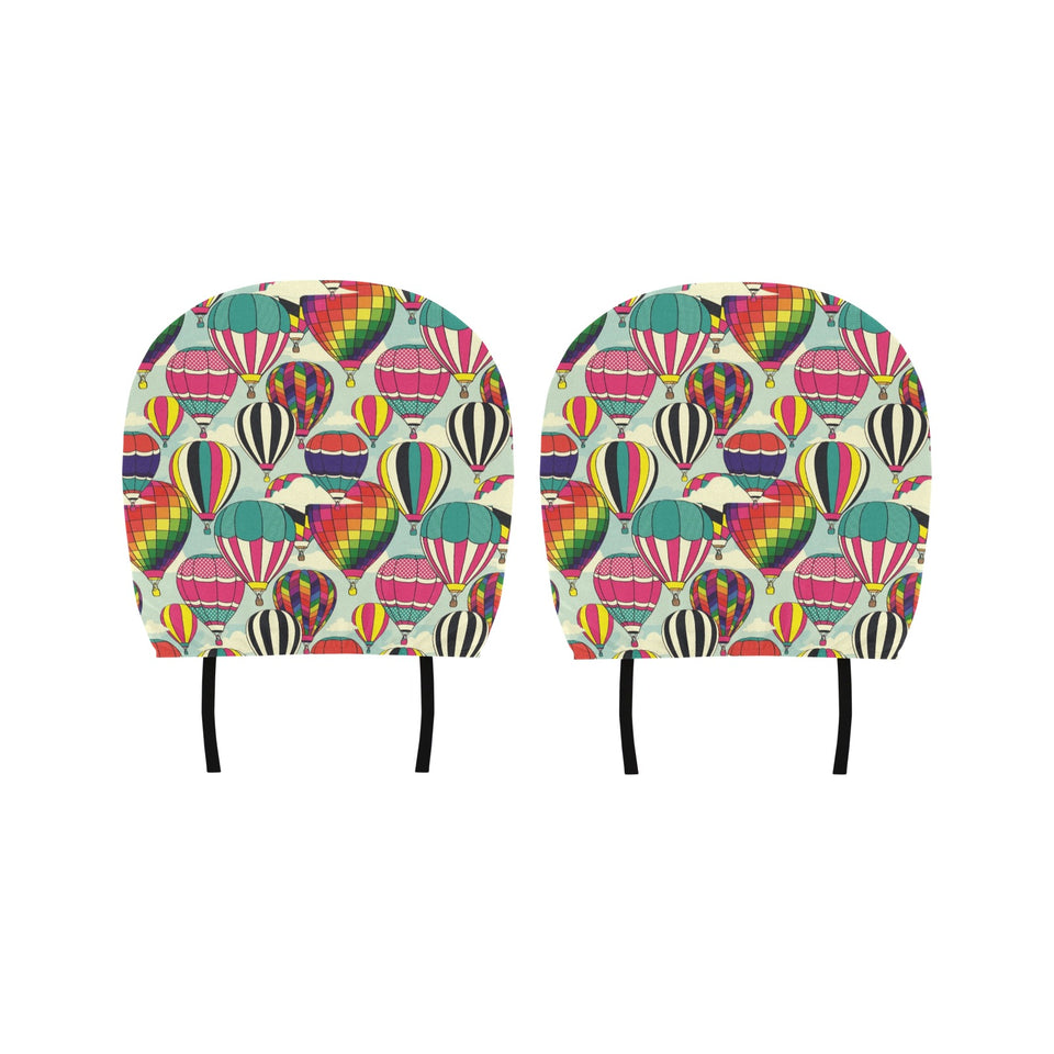 Hot Air Balloon Pattern Background Car Headrest Cover