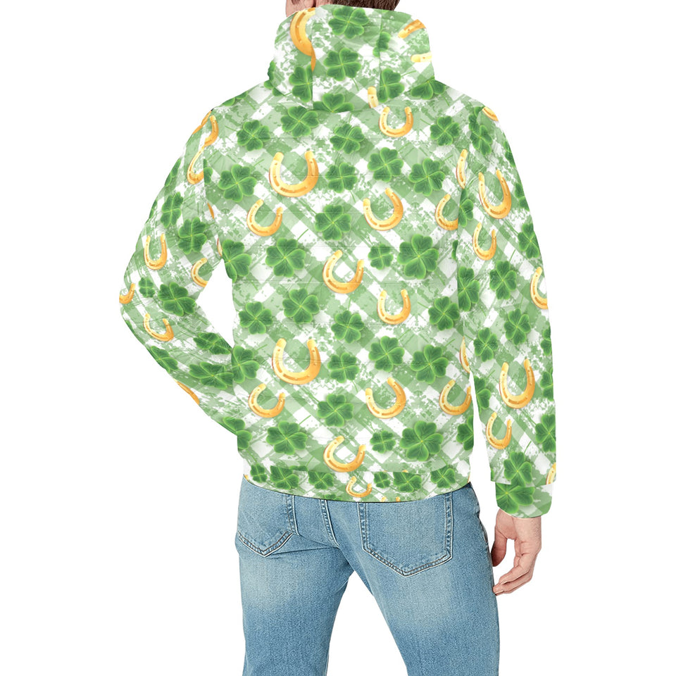 Horseshoes Pattern Print Design 05 Men's Padded Hooded Jacket(ModelH42)