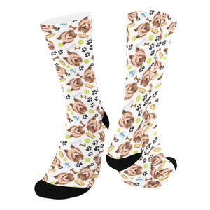 Yorkshire Terrier Pattern Print Design 05 Crew Socks