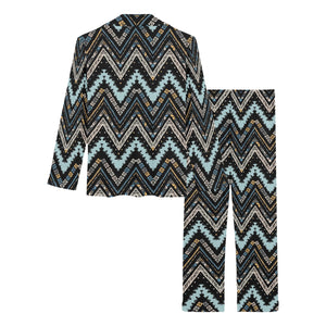 Zigzag Chevron African Afro Dashiki Adinkra Kente Women's Long Pajama Set