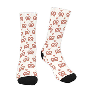 Pretzels Pattern Print Design 01 Crew Socks