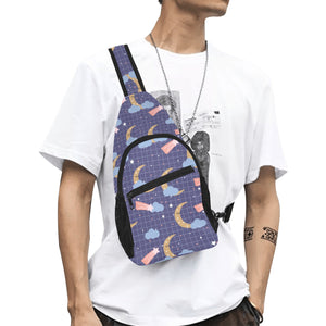 Moon Star Could Pattern All Over Print Chest Bag