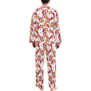 Goldfish Pattern Print Design 02 Men's Long Pajama Set