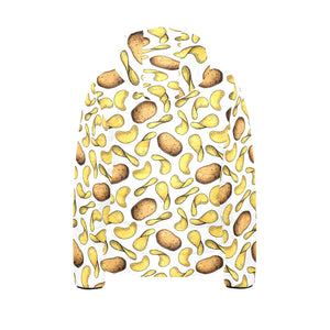 Potato Chips Pattern Print Design 01 Kids' Boys' Girls' Padded Hooded Jacket