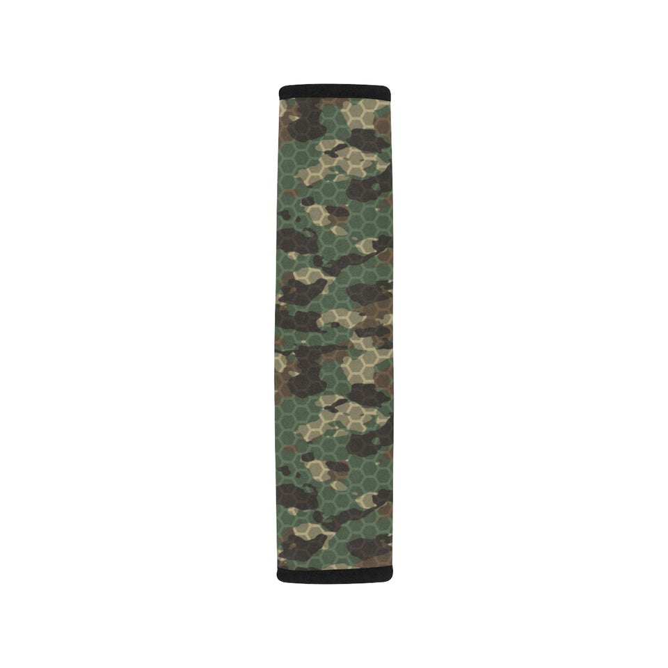 Green Camo Camouflage Honeycomb Pattern Car Seat Belt Cover