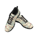 Dragonfly Flower Pattern Men's Sneakers Black