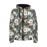 Hummingbird Pattern Print Design 05 Men's Padded Hooded Jacket(ModelH42)