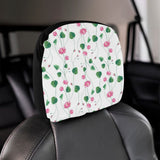 Pink Lotus Waterlily Flower Pattern Car Headrest Cover