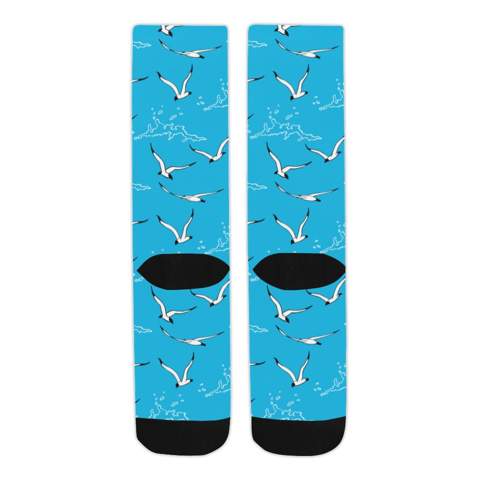 Seagull Pattern Print Design 05 Crew Socks