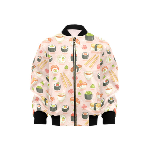 Sushi Pattern Background Kids' Boys' Girls' Bomber Jacket