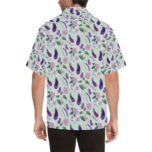 Eggplant Pattern Print Design 03 Men's All Over Print Hawaiian Shirt (Model T58)