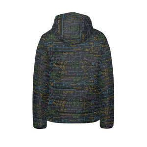 Math Pattern Print Design 01 Kids' Boys' Girls' Padded Hooded Jacket