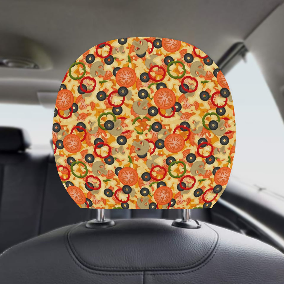 Pizza Texture Pattern Car Headrest Cover