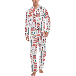 British Pattern Print Design 02 Men's Long Pajama Set