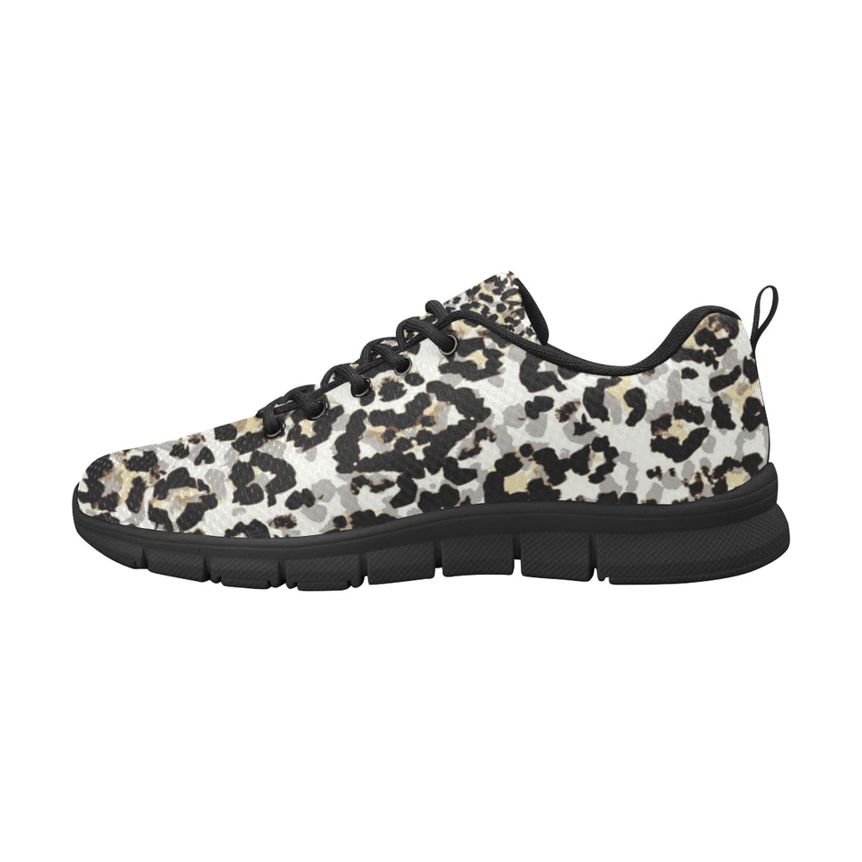 Leopard Skin Pattern Men's Sneakers Black