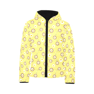 Fried Eggs Pattern Print Design 03 Kids' Boys' Girls' Padded Hooded Jacket