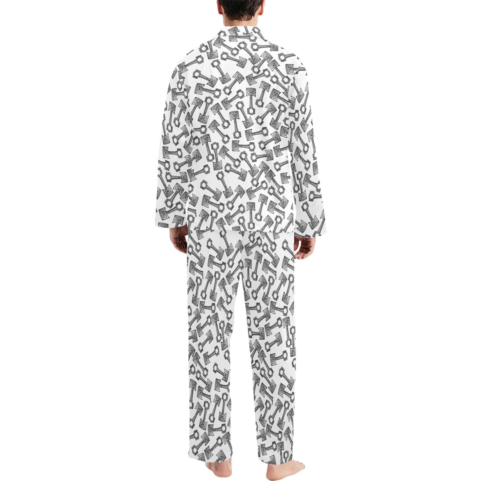 Engine Piston Pattern Print Design 01 Men's Long Pajama Set