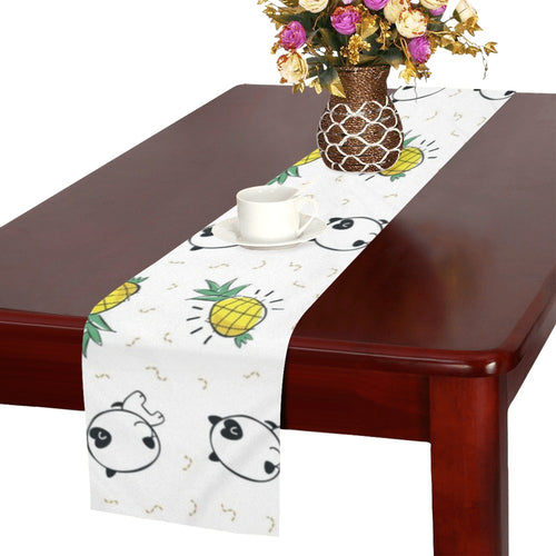 Bull Terrier Pattern Print Design 01 Table Runner