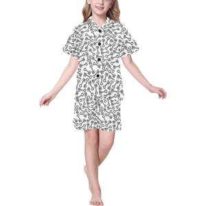 Engine Piston Pattern Print Design 01 Kids' Boys' Girls' V-Neck Short Pajama Set