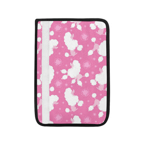 Poodle Pink Theme Pattern Car Seat Belt Cover