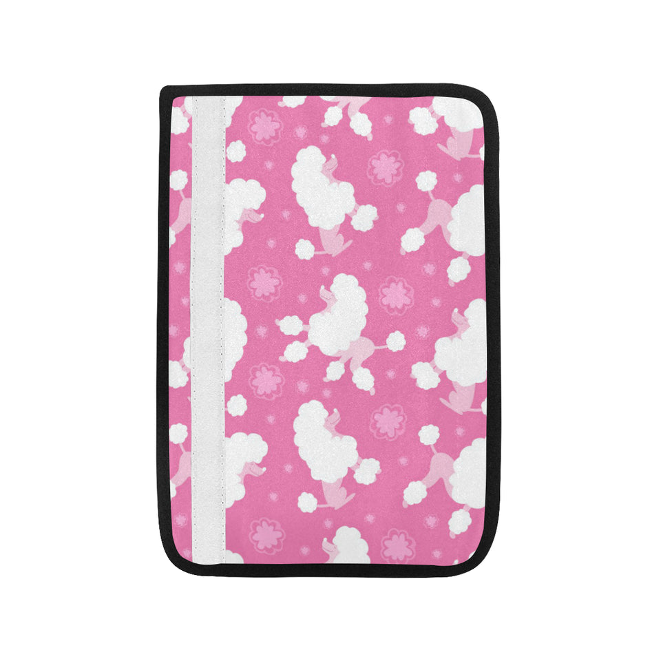 Poodle Pink Theme Pattern Car Seat Belt Cover