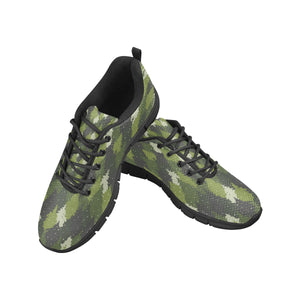 Christmas Tree Camo Pattern Men's Sneakers Black