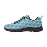 Blue Flame Fire Pattern Men's Sneakers Black