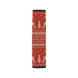 Deer Sweater Printed Red Pattern Car Seat Belt Cover