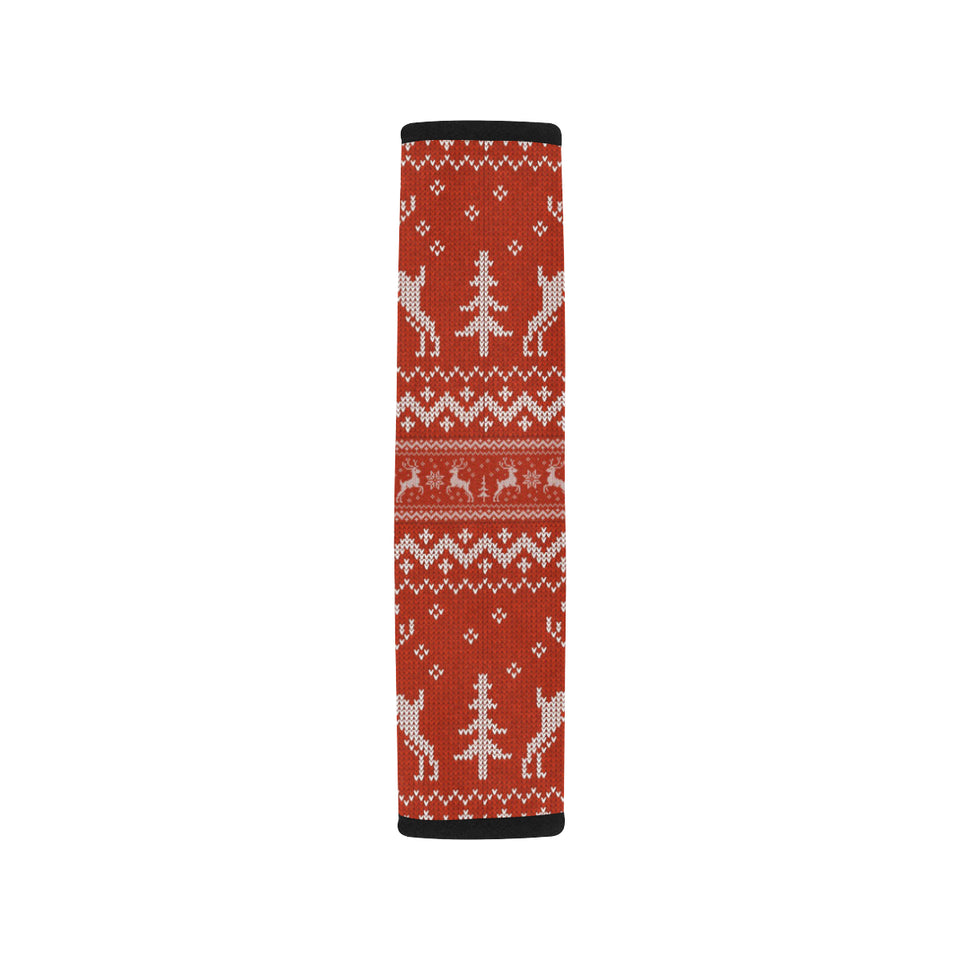 Deer Sweater Printed Red Pattern Car Seat Belt Cover