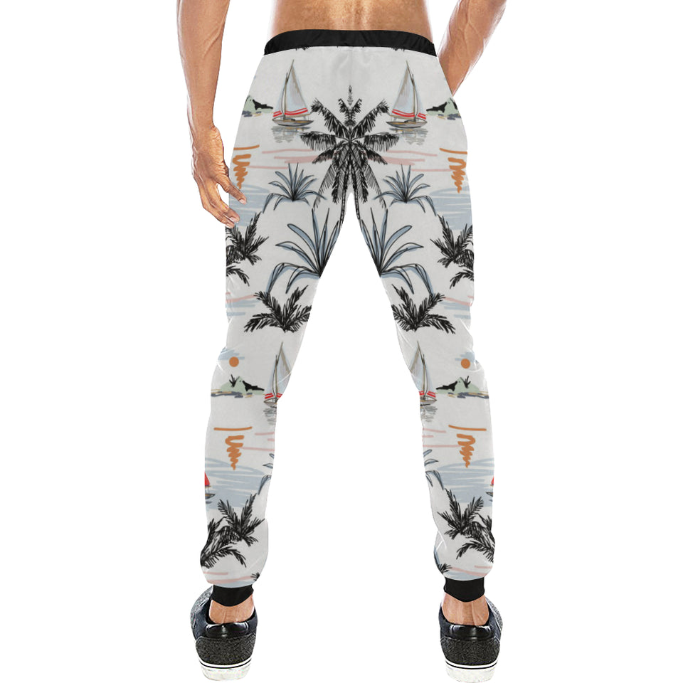 Sailboat Pattern Background Unisex Casual Sweatpants