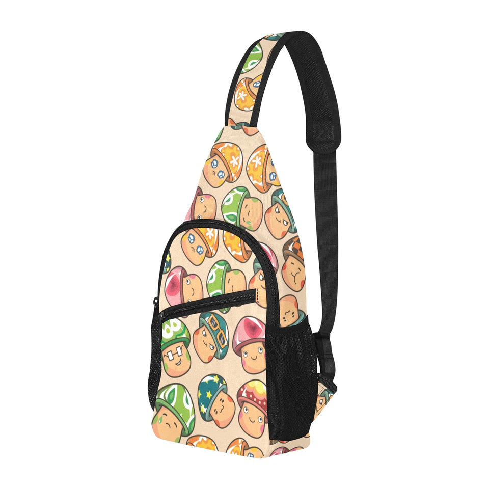 Mushroom Pattern All Over Print Chest Bag