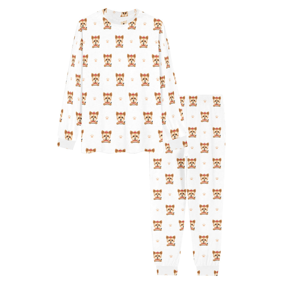 Yorkshire Terrier Pattern Print Design 03 Men's All Over Print Pajama