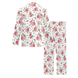 Rose Pattern Print Design 02 Men's Long Pajama Set