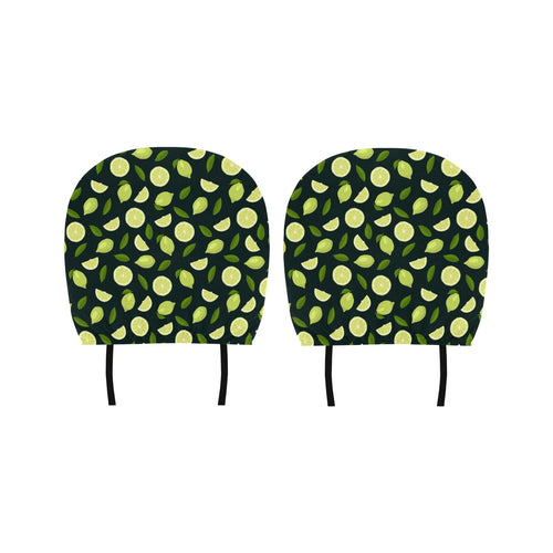 Lime Leaves Pattern Car Headrest Cover