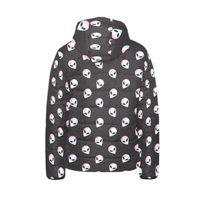 Alien Pattern Print Design 04 Kids' Boys' Girls' Padded Hooded Jacket