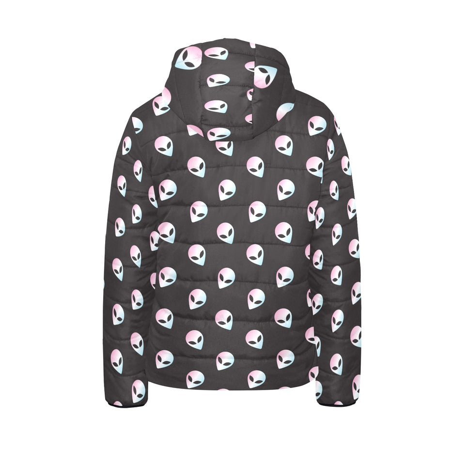 Alien Pattern Print Design 04 Kids' Boys' Girls' Padded Hooded Jacket