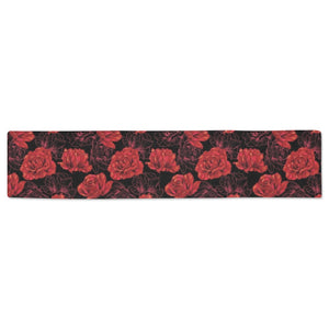 Rose Pattern Print Design 01 Table Runner