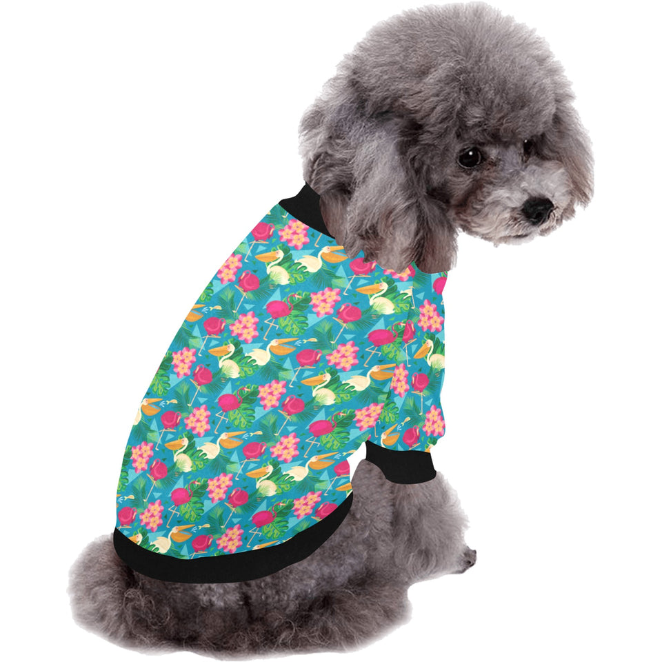 Pelican Pattern Print Design 03 All Over Print Pet Dog Round Neck Fuzzy Shirt