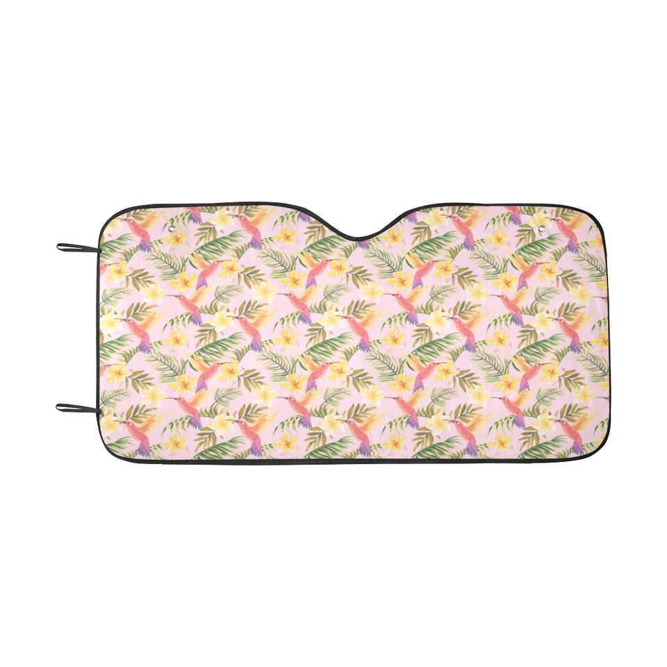 Hummingbird Pattern Print Design 03 Car Sun Shade