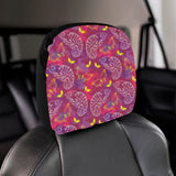 Pink Chameleon Lizard Butterfly Pattern Car Headrest Cover