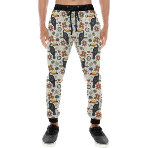 Toucan Flower Pattern Unisex Casual Sweatpants