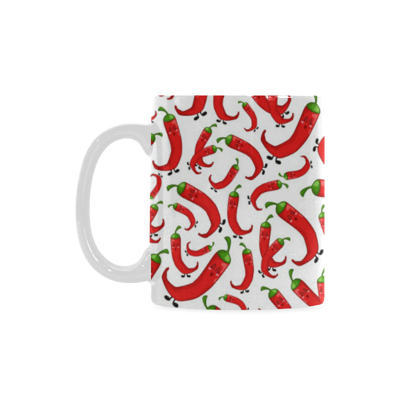 Red Chili Pattern Classical White Mug (FulFilled In US)
