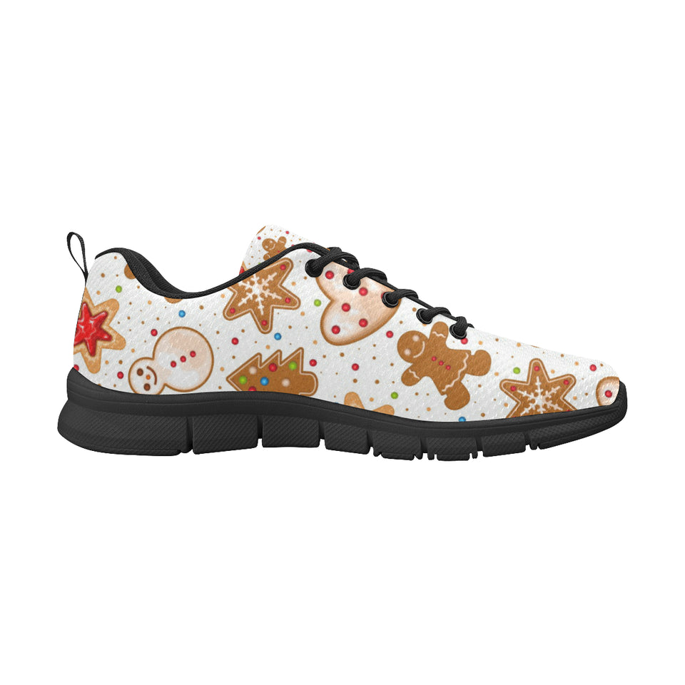 Christmas Cookie Pattern Men's Sneakers Black