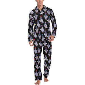 Pigeon Pattern Print Design 04 Men's Long Pajama Set