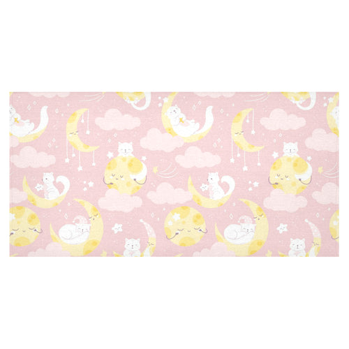 Moon Sleeping Cat Pattern Tablecloth