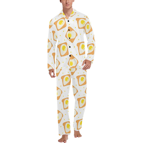 Bread Toast Pattern Print Design 02 Men's Long Pajama Set