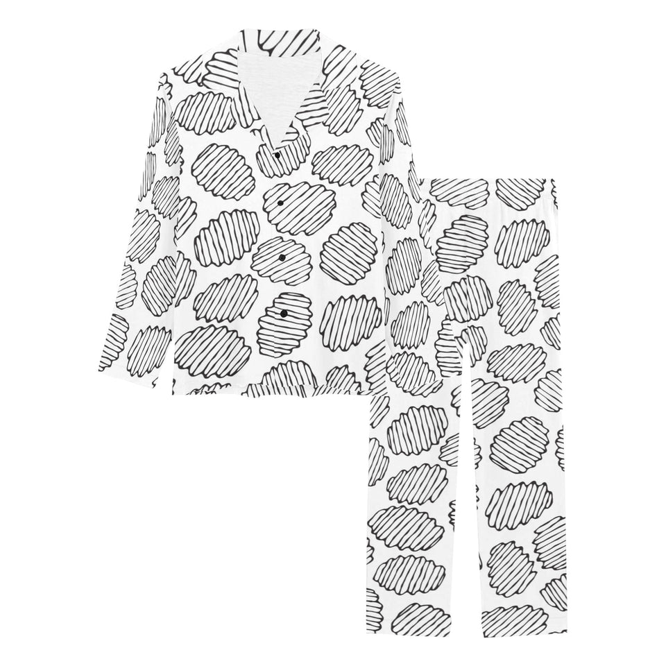 Potato Chips Pattern Print Design 03 Women's Long Pajama Set