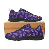 Eggplant Pattern Print Design 02 Women's Sneakers Black