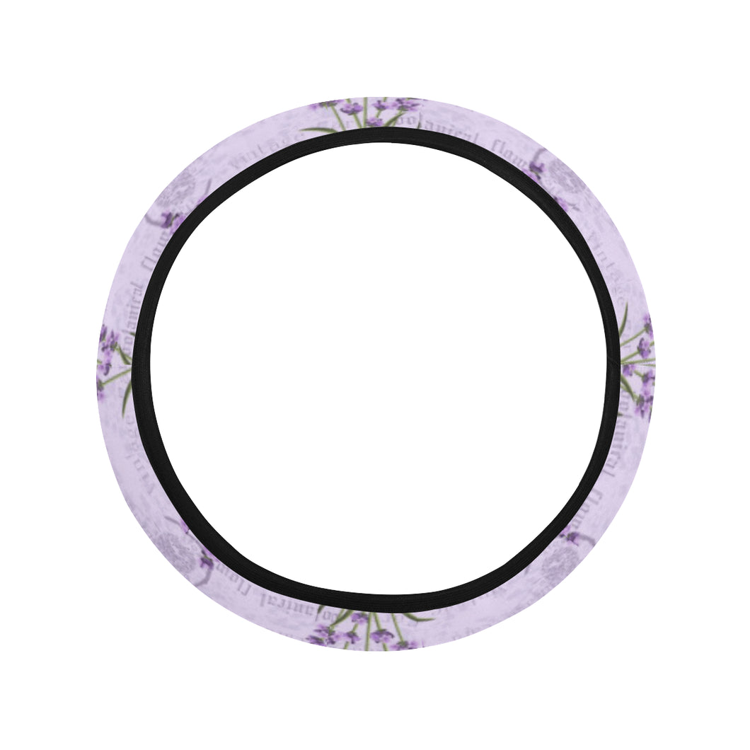 Lavender Pattern Background Car Steering Wheel Cover