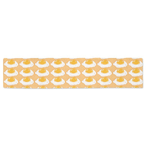 Fried Eggs Pattern Print Design 04 Table Runner